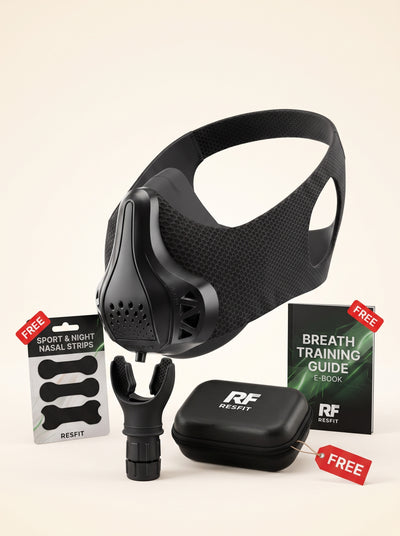 RESFIT Cardio Performance Kit with Breathing Trainer, Training Mask, free Case, free Nasal Strips and Breath Training Guide e-book