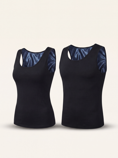 RESFIT Sauna T-Shirt neoprene layer front pair black tanks exact structure