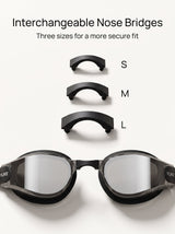 YLIKE swimming goggles interchangeable nose bridges S M L feature image