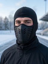 Athlete wearing RESFIT Winter Sports Balaclava in cold weather training