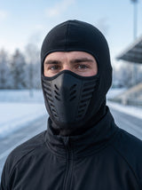 Athlete wearing RESFIT Winter Sports Balaclava in cold weather training