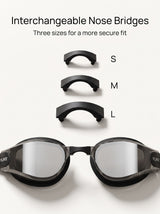 YLIKE swimming goggles interchangeable nose bridges S M L feature image